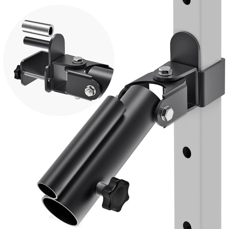 SELEWARE T Bar Row Landmine Attachment for 2" x 2" Power Rack with 5/8" or 1" Hole, Power Cage Attachment for 1"&2'' Barbell Free Swivel Heavy Duty Structure 600 lbs Capacity