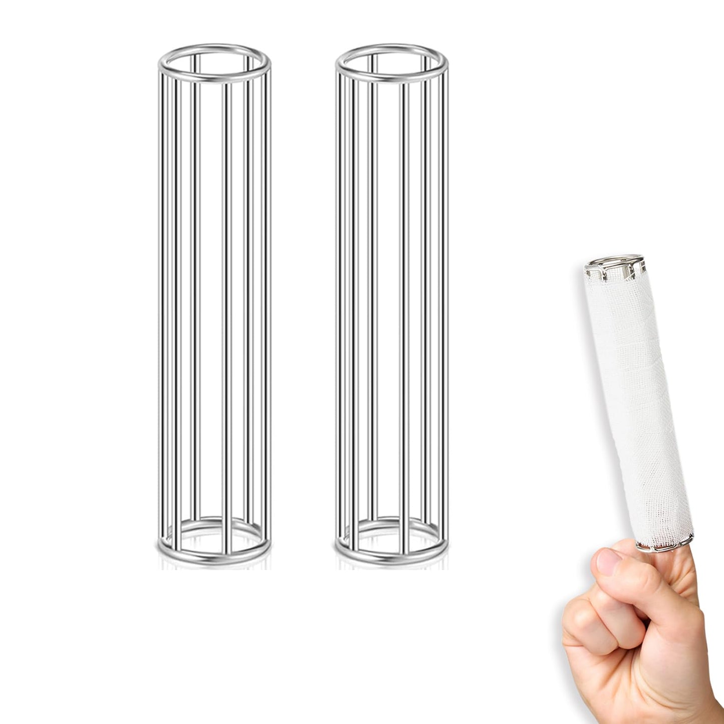 Alaisee 2 Pcs Metal Cage Applicator Tubular Gauze Metal Applicator Cage Tube Gauze Bandage Tubular for Homes Offices (Small X 2 Pcs)