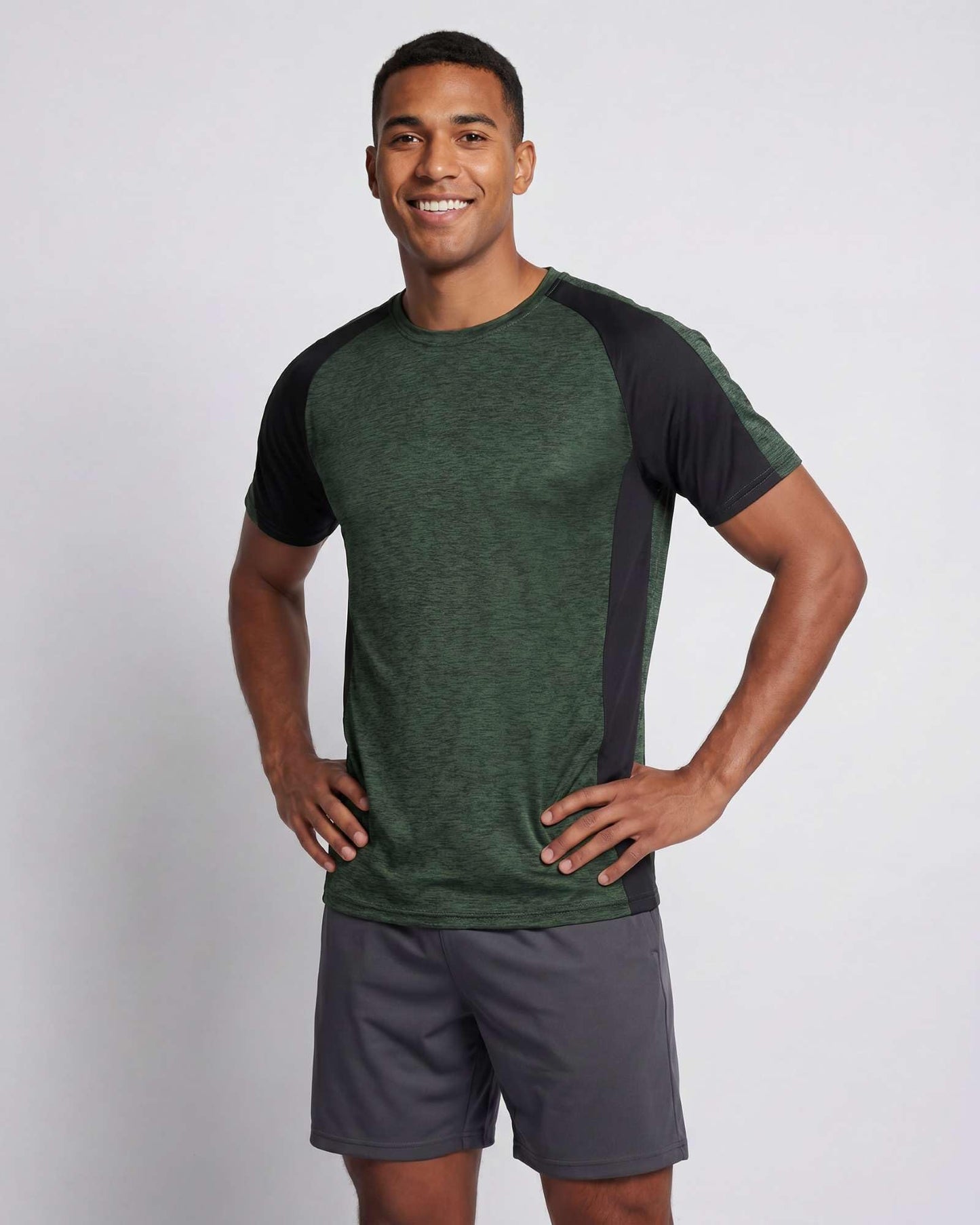 Real Essentials 5 Pack: Men's Dry-Fit Short Sleeve Crew Neck T Shirts Fitness Running Gym Workout Cool Exercise Athletic Tee, Set 13, XX-Large