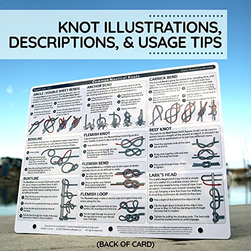 Waterproof Nautical Knots Reference Card - 21 Sailing & Boating Knots