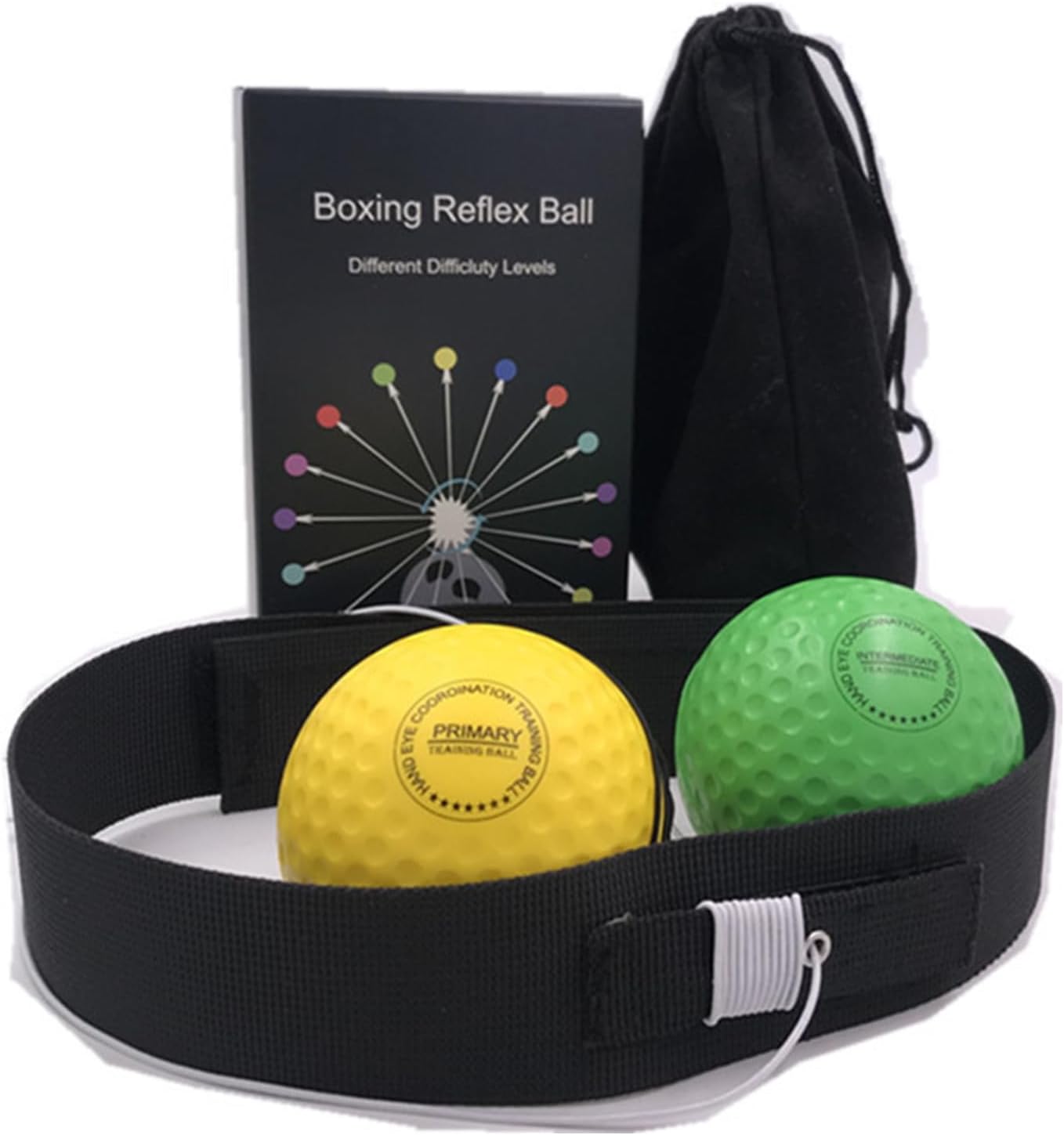 Skiennix Boxing Reflex Ball Headband Set - 4 Balls & 2 Adjustable Headbands for Training | Perfect Gift for Men & Kids