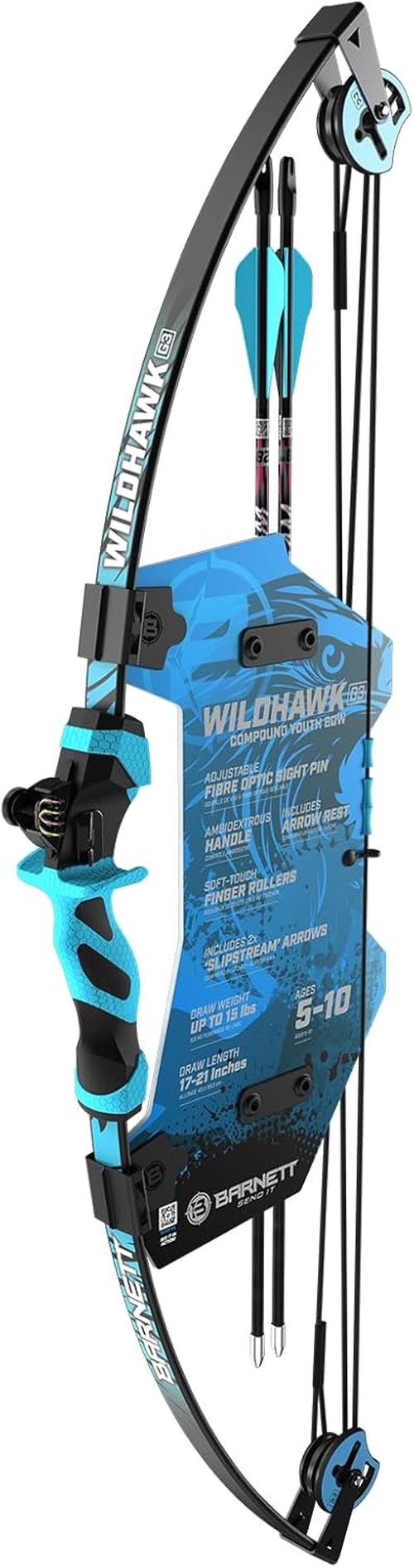 Barnett Wildhawk Compound Bow - Youth Bow for Ages 5+ | Includes 2 Arrows, Green Color