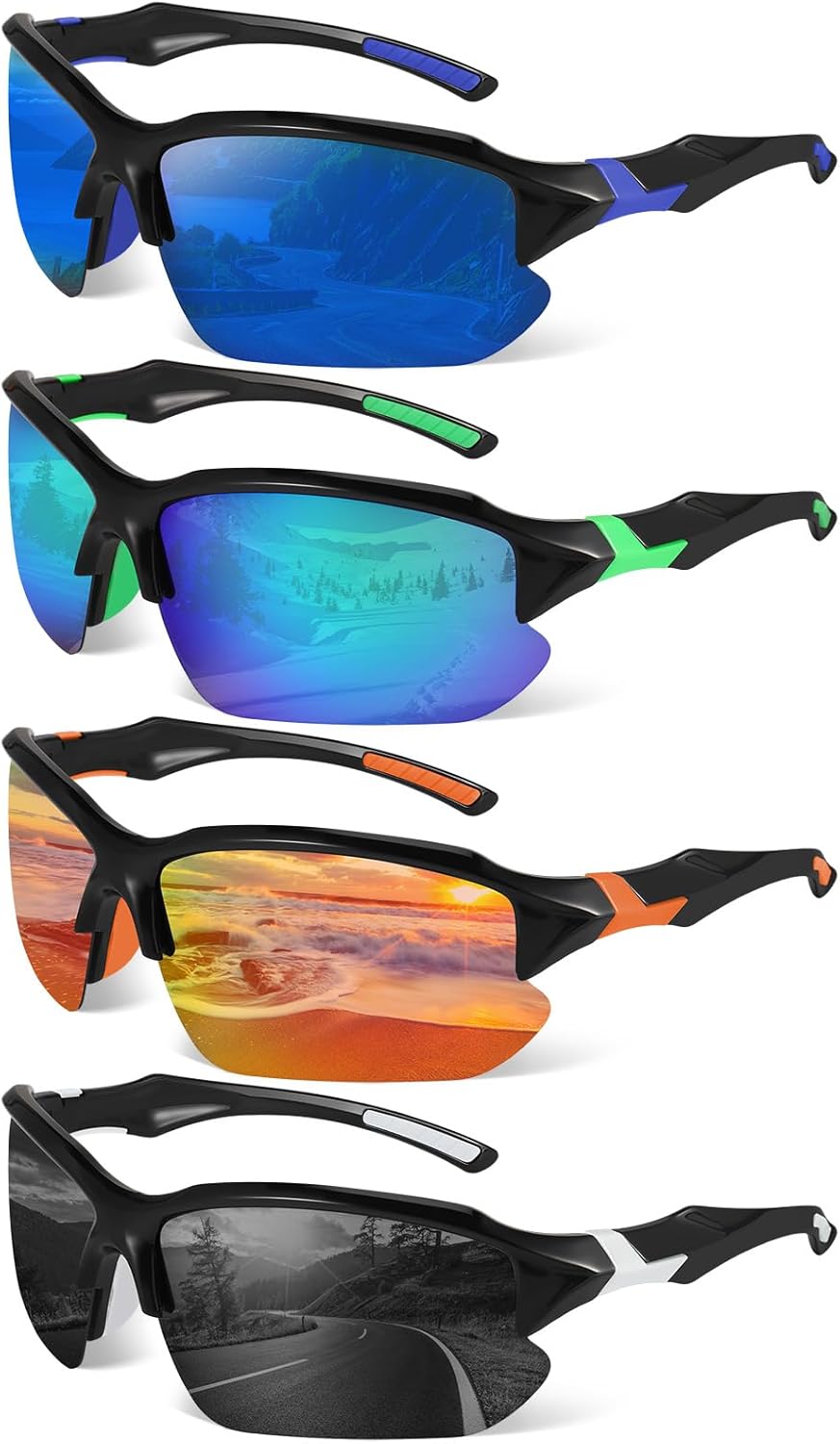Skiennix Polarized Sports Sunglasses - UV Protection for Men & Women | Ideal for Baseball, Cycling, Running, Fishing