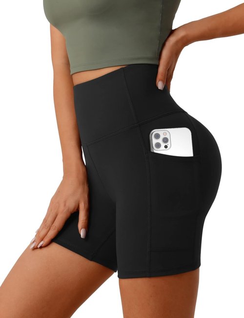 Desol High Waist Biker Shorts - Tummy Control Yoga Gym Shorts with Pockets | 5"/6"/8" Sizes