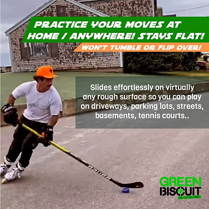 Green Biscuit Hockey Passing and Shooting Puck Combo - Street & Ice Training