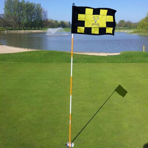 2BUT Standard Tobacco Road Golf Club Pin Flag Practic Putting Green Golf Flag For Backyard Garden Double-Sewn 600D Nylon Miniature Pin Flag Regulation Tube Flag(20"x13")