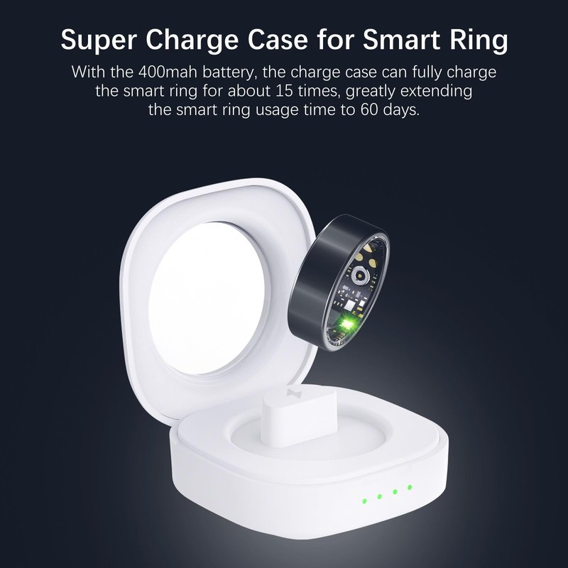 FKGZJF Smart Rings for Women Men, Fitness Ring with Heart Rate, Blood Oxygen, HRV, Stress, Sleep Tracker, Step Tracker, No Subscription Fee (Black, 12#)