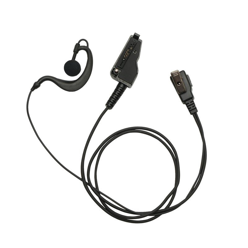 TDYU G Shape Earpiece with Mic PTT Compatible with Kenwood NX-200 NX-210 NX-300 NX-3200 NX-3300 NX-410 NX-411 NX-5200 NX-5300 NX-5400 TK-2180 TK-3180 Walkie Talkie Two Way Radio