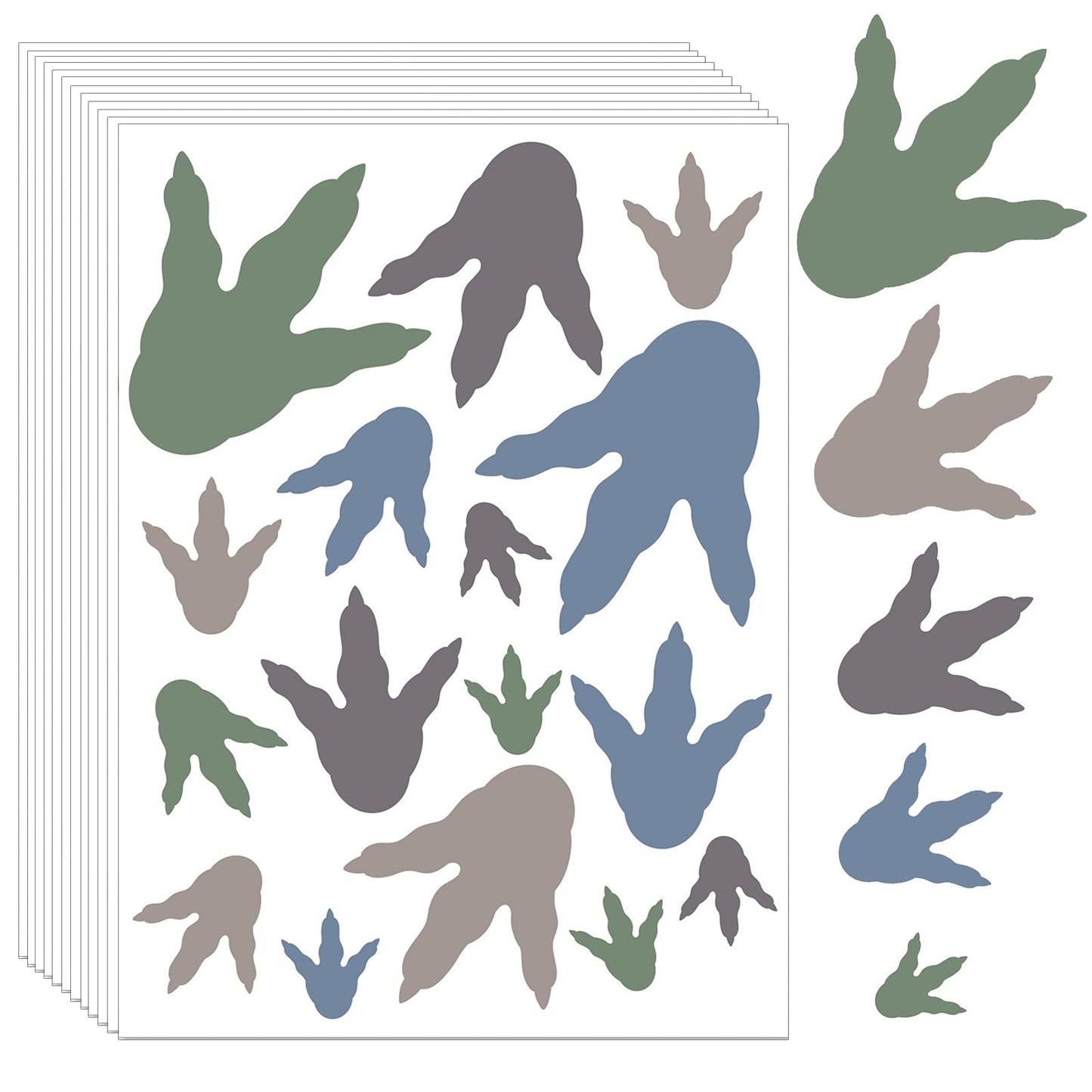 192pcs Dinosaur Footprints Decor, Peel and Stick Vinyl Stickers, Removable Decals for Wall, Kids Classroom, School, Baby Nursery, Bedroom, Toddler