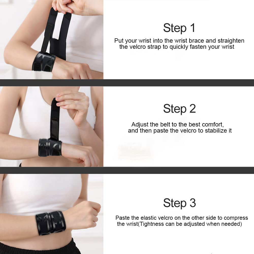 Mezeic Wrist Brace for TFCC Tear, Ultra-thin Compression Wrist Straps Weightlifting Wrist Wraps Adjustable Wrist Support for Sport Protection, Tendonitis Arthritis Wrist Pain - Black