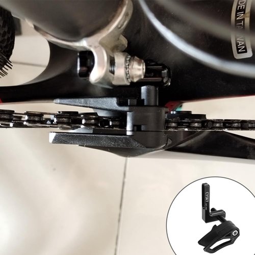 CYSKY Road Bike Chain Guide, Gravel Bicycle Chain Protector for Single Chainring, Mount Front Derailleur Frame (Aluminum Alloy 7075) (Black)