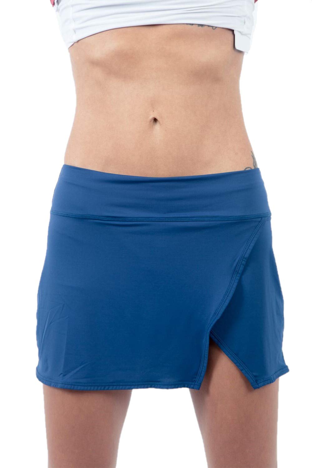 BloqUV Women's UPF 50+ Active Wrap Skort (Navy, Small)