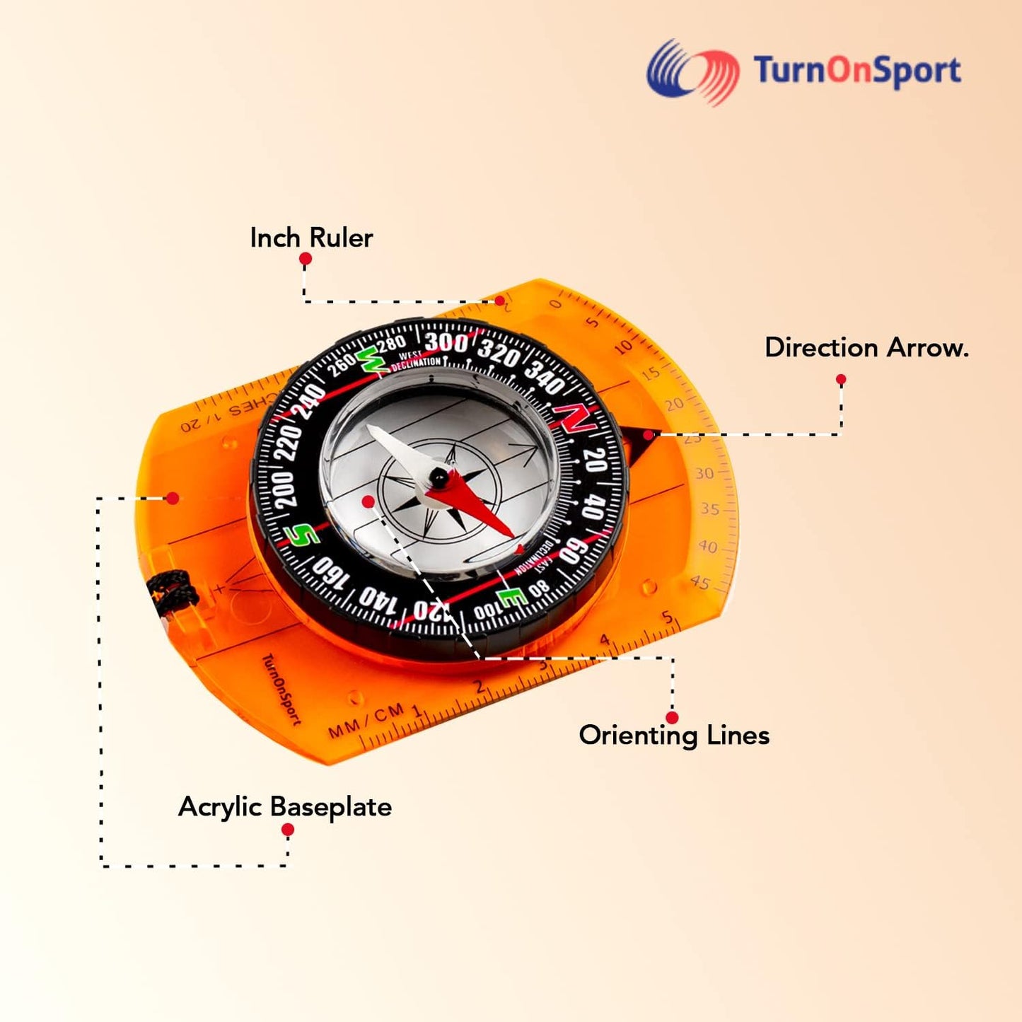 Orienteering Compass - Advanced Scout Compass for Hiking & Camping | Durable Baseplate for Kids