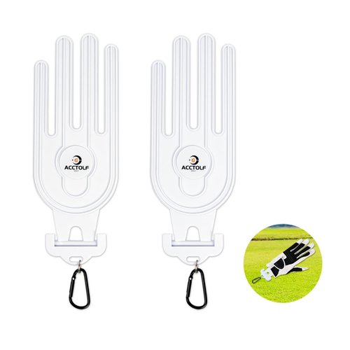 ACCTOLF Golf Glove Holder, 2PCS Durable Golf Gloves Stretcher with Hook for Golf Bag Accessories, Holder Hanger Keeper Dryer Shaper Tool for Golfer Gloves Maintenance