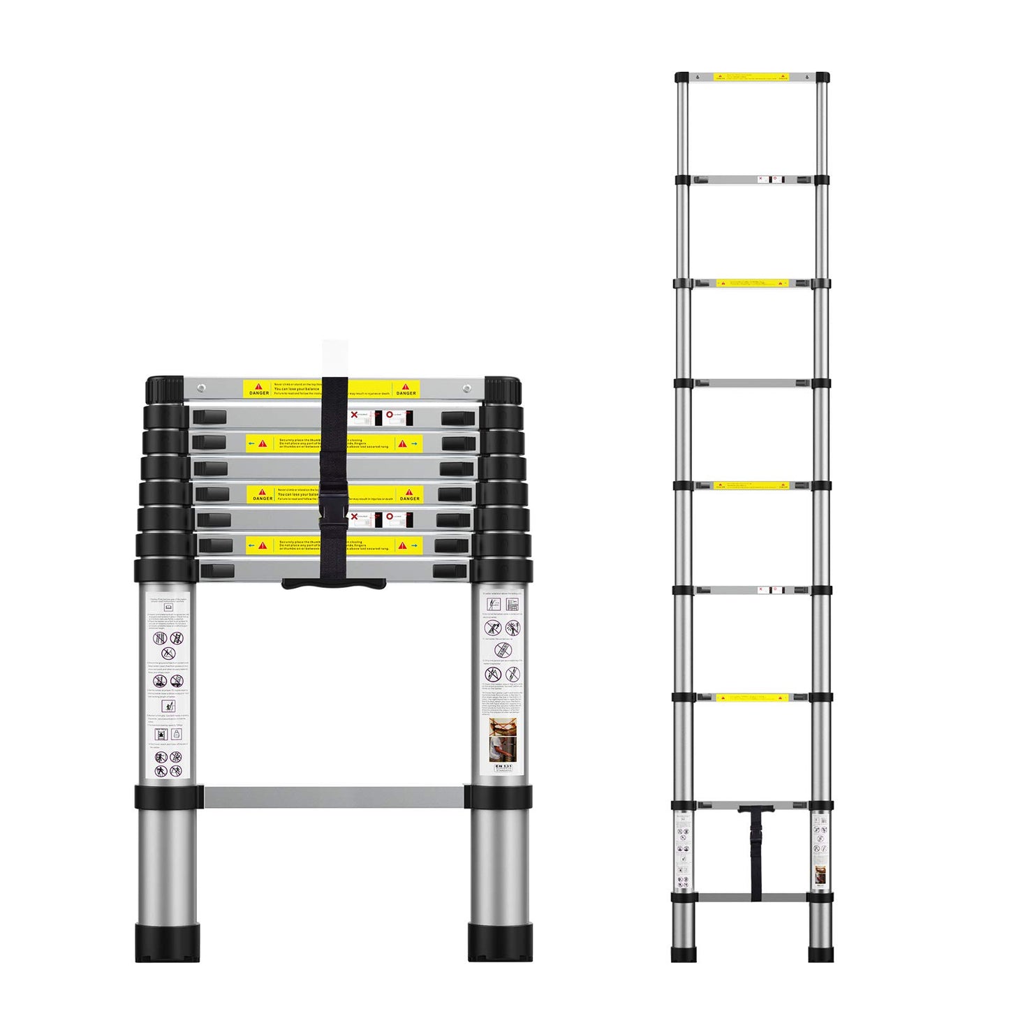 Telescoping Extension Ladder 8.5FT, Aluminum Telescopic Ladders with Carry Bag for Outdoor Indoor Use