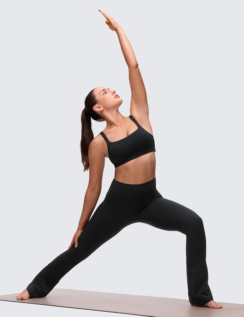 CRZ YOGA Sports Bra - Butterluxe Adjustable Wide Strap with Padded Scoop Neck | Square Back Design