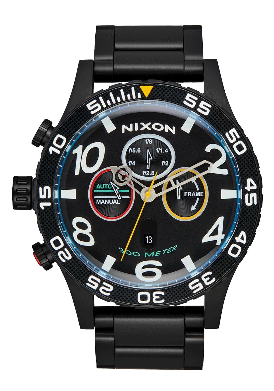 NIXON 51-30 Chrono A1389-300m Water Resistant Men's Analog Fashion Watch (51mm Watch Face, 25mm Stainless Steel Band)