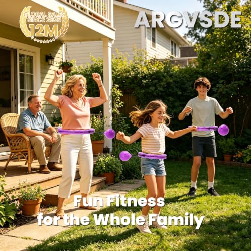 Adjustable Fitness Hoop for Beginners - Purple, 28 Links, 30-60in Waist