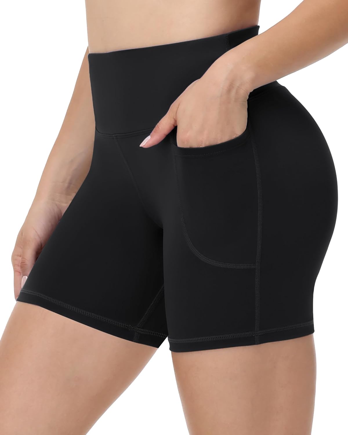 Runhit Biker Shorts for Women - High Waisted Yoga Spandex with Pockets | Tummy Control, 8''/5''/3'' Sizes