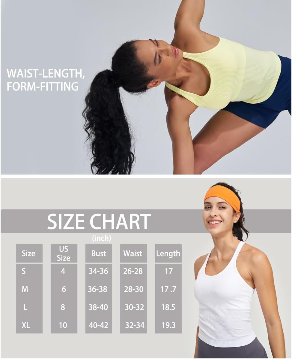 Skiennix Seamless Ribbed Workout Tank Top - Built-In Bra for Ultimate Comfort | Women's Activewear