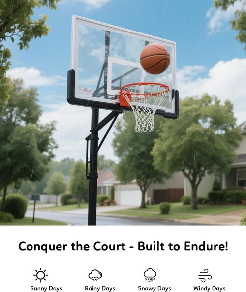 Heavy Duty Basketball Net by [Brand Name] - All-Weather, Anti-Whip Design | 7.16 Oz, 12 Loops for Outdoor Use