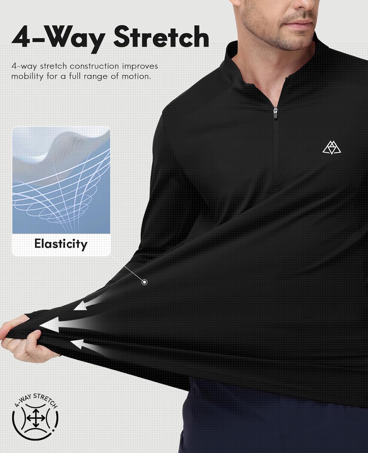 Haimont Men's Lightweight Quarter Zip Pullover | UPF50+ Sun Protection Long Sleeve Hiking Shirt
