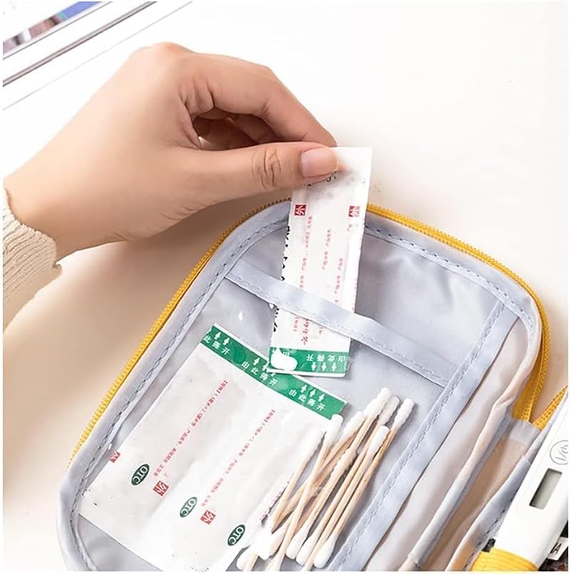 Compact Pink First Aid Bag - Empty Medical Pouch for Travel