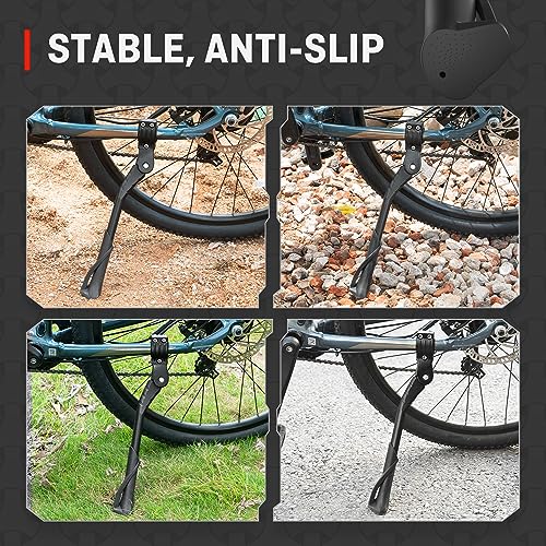 HENMI Bike Kickstand for 26-29 Inch Mountain, Road & E-Bikes - Adjustable Aluminum Stand
