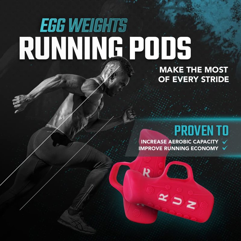 Running Pods 2.0 lbs Set Ultra-Dense Metal Alloy Hand Weights with Anti-Slip Finger Loop for Running, Outdoor Training for Adults - 2 Pods, 1.0 lbs each - Pink + Free E-Book Workout Guide