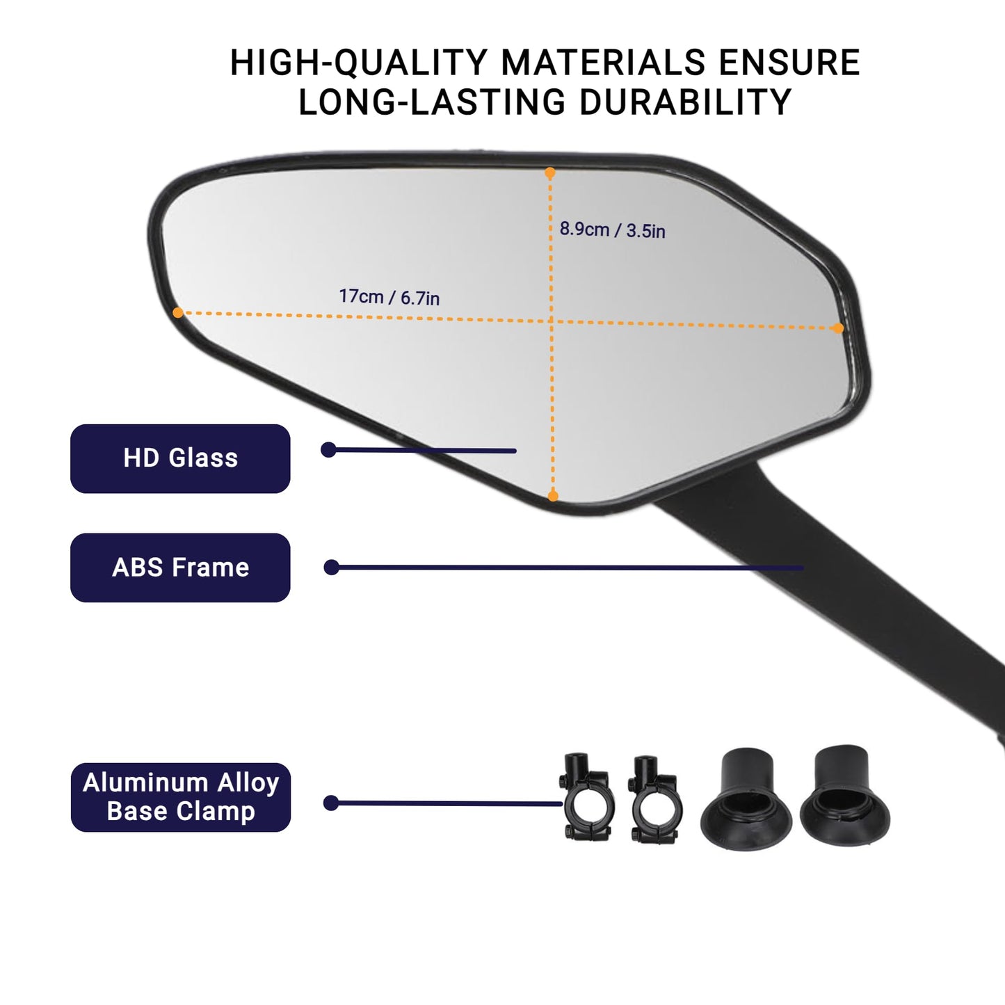 2pcs Bike Mirror Handlebar Mount, Scratch Resistant Glass Lens, 360 Degree Ajustable Safe Rearview Mirror for Mountain City Road Bikes Electric Bikes Scooter