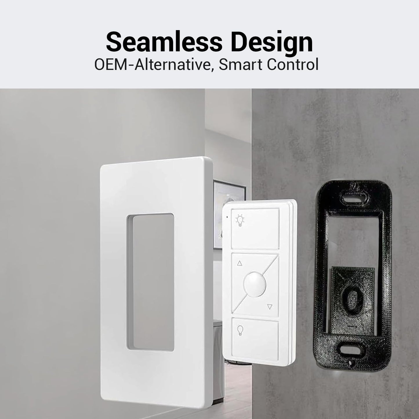 Remote Wallplate Bracket Compatible with Lutron Pico Remote Seamless Remote Snap in Installation Wall Bracket for Lutron Smart Switch - Black or White Shipped Randomly (3pcs)