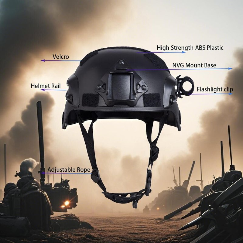 Airsoft Tactical Helmet Full Face Mask with Detachable Goggles, Military Paintball Helmet with Adjustable Strap, NVG Mount & Side Rail, Protective Gear for Tactical Sports
