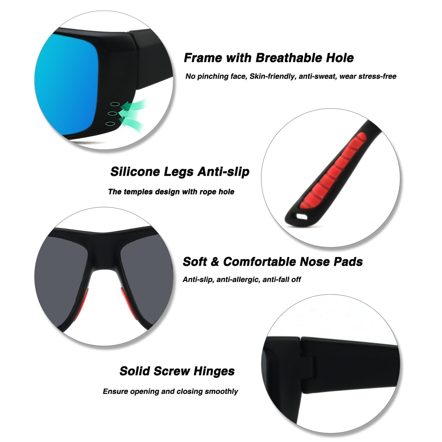 JIANGTUN Floating Polarized Fishing Sunglasses for Men Women, Sailing Boating Gifts Beach Cool Style Glasses