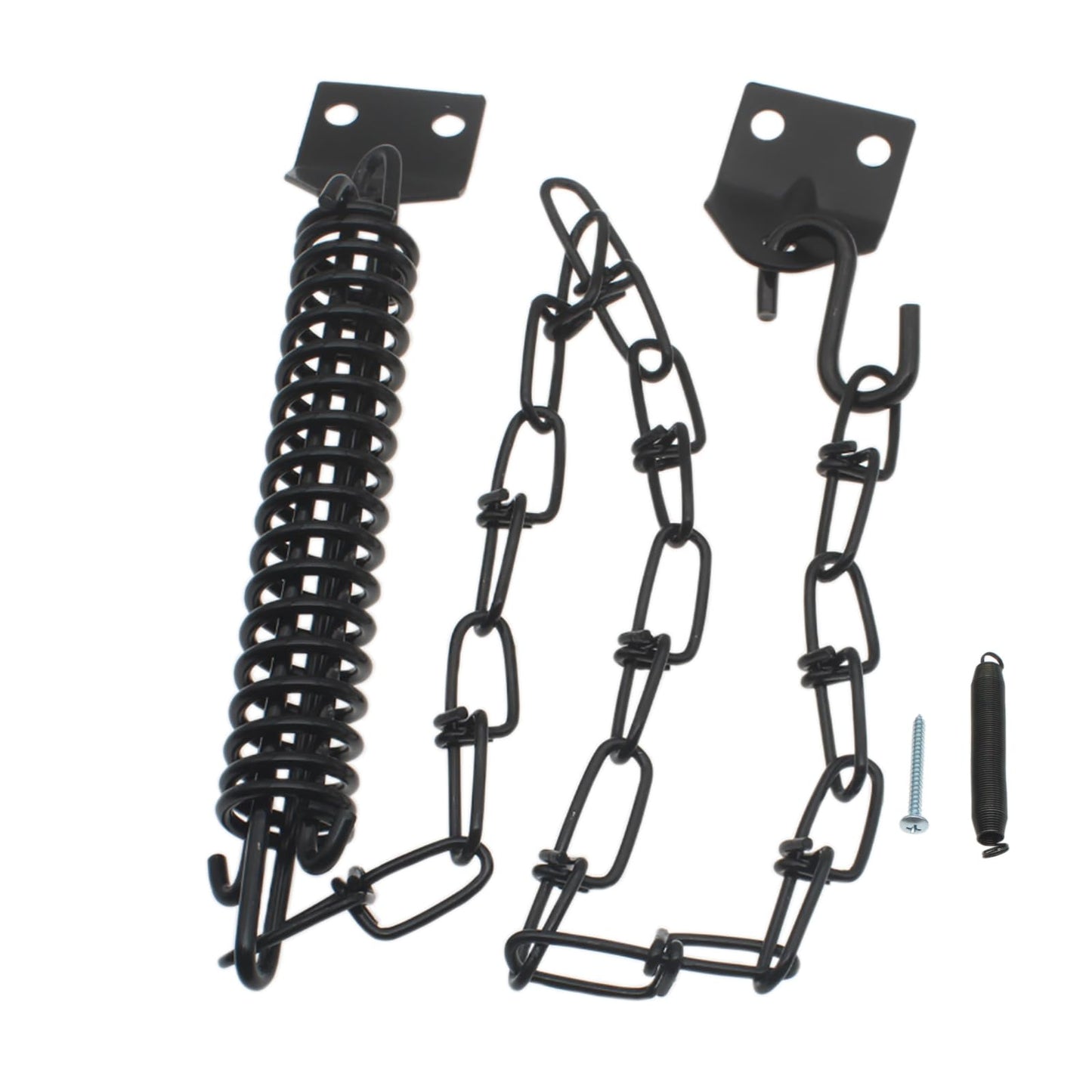 OZXNO 1set Screen Door Chain Storm Door Protector Chain and Spring Heavy Duty Storm Door Closer (Black)
