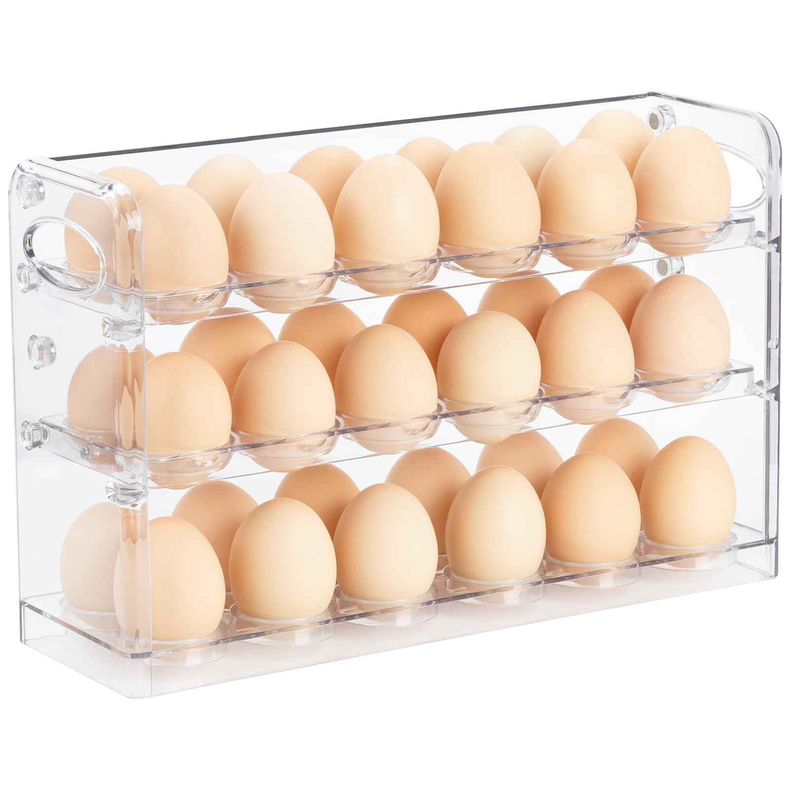 XCX Egg Holder for 36 Eggs, Egg Storage for Refrigerator, PET Egg Container for Kitchen Countertop, Egg Dispenser, Egg Tray, Clear