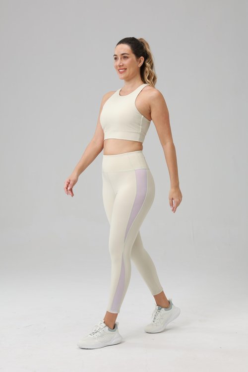 AARYA Women Crisscross Back Sports Bra Soft Breathable Workout Crop Top Low Impact Athletic Bra for Yoga Lounge & Daily Wear(Beige,Medium)
