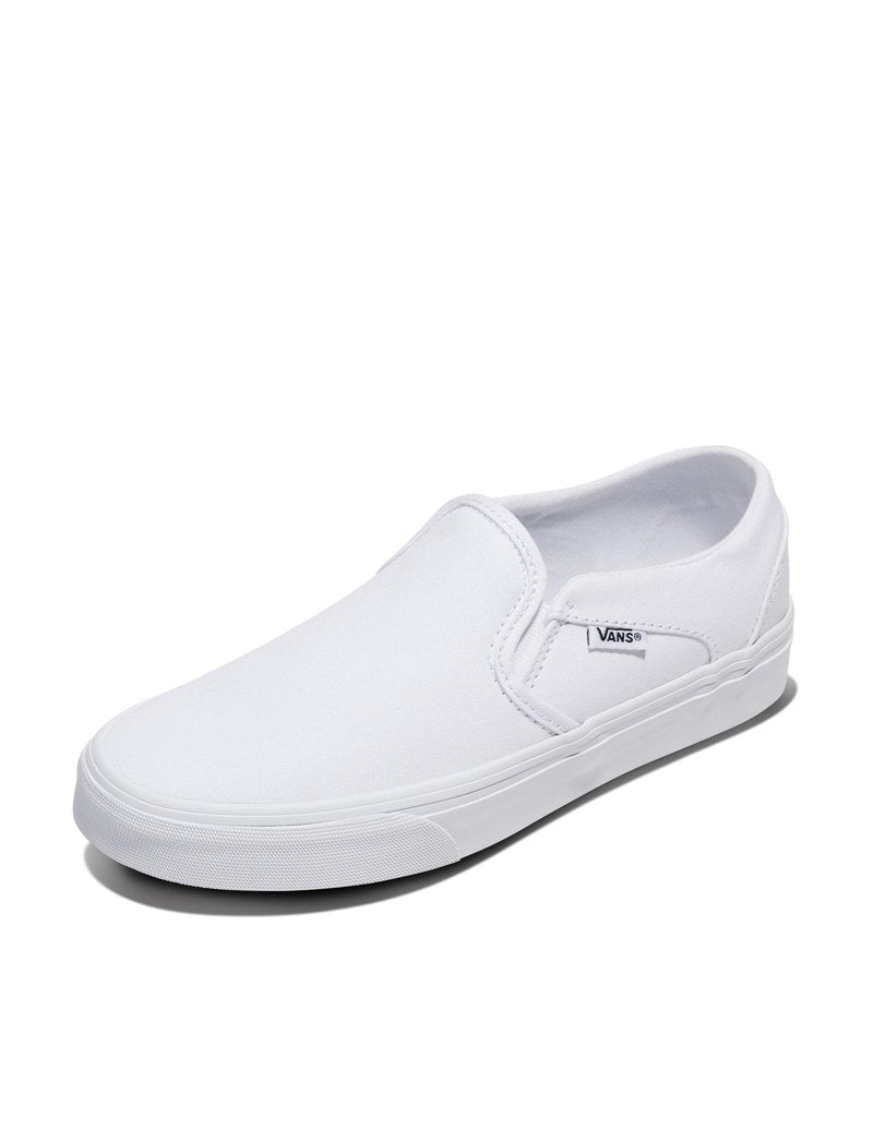 Vans Women's Asher Slip-On Shoe - Casual Sneakers for Walking, Fashion & Work. (Canvas) Truewht/Truewht. 5.5