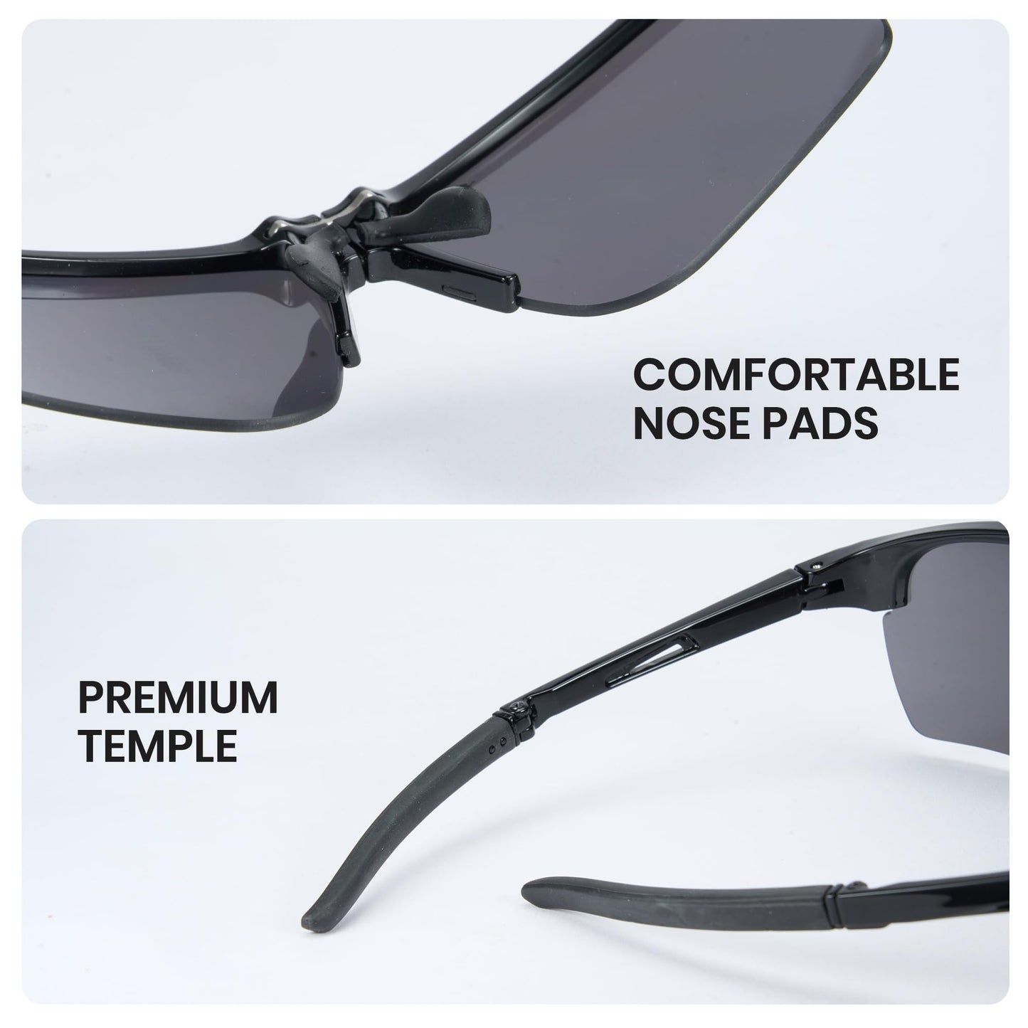 Cyxus Folding Cycling Running Sunglasses Men Rectangle TR90 Frame Lightweight Sport UV400 Protection 1242