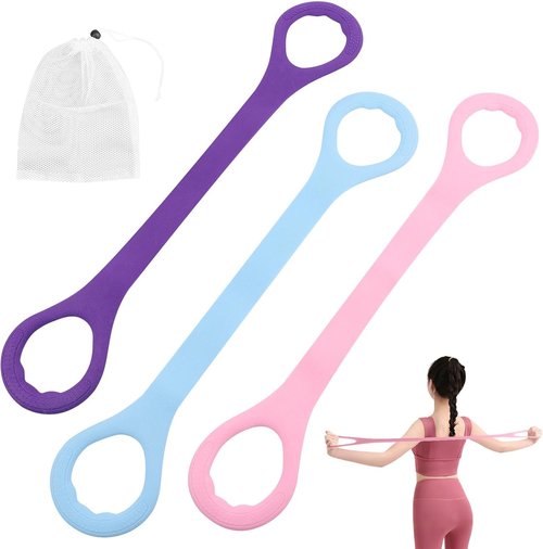 Figure 8 Fitness Resistance Bands - 3-Piece Set for Arm, Back & Shoulder Workouts | Elastic Exercise Ropes for Yoga & Pilates