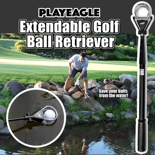 Dr.Acces Golf Ball Retriever - Premium Telescopic Stainless Steel Stick for Easy Golf Ball Pickup (Red)