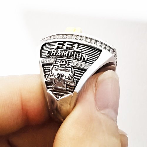 guancrown 2025 Fantasy Football Championship Ring Award Prize Trophy Sports Winner FFL Champion Ring (Ring with Stand, Size 8)