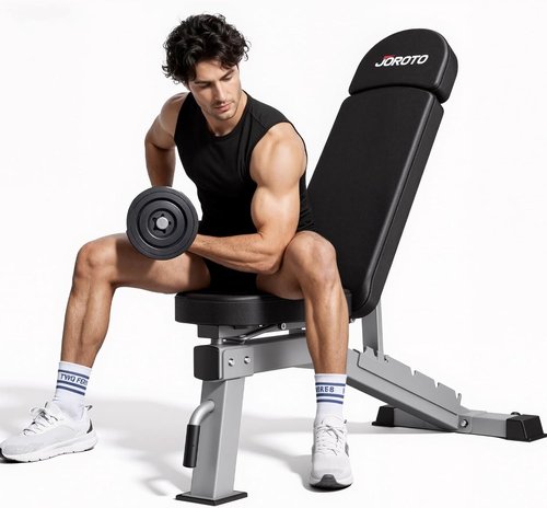 JOROTO Adjustable Weight Bench - 1300LBS Capacity for Home Gym | Incline, Decline, Flat Press, Foldable Design