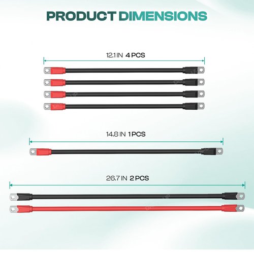 DRIVE UP Golf Cart Battery Cable Set 4 Guage for EZGO TXT Medalist 1994-Up 36V 48V Models(Set of 5)