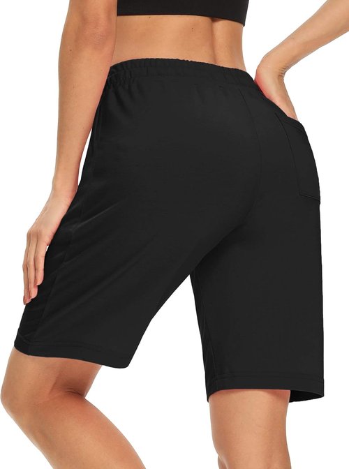DIBAOLONG Women's Yoga Shorts - Comfy Loose Fit Bermuda Style with 3 Pockets | Perfect for Lounge