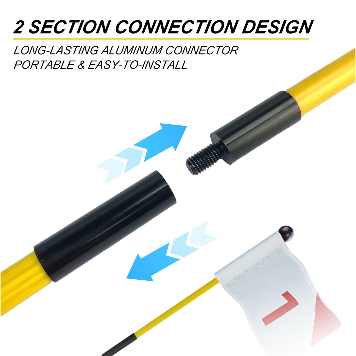 Crestgolf 4PCS Golf Flagstick - Portable Design, Practice Putting Green Flag Stick for Yard - Golf Pole Pin Flagpole