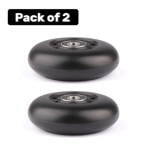 WHEELGOO 2-Pack 76mm PU Caster Board Replacement Wheel Set 90A Compatible with Razor RipStik Classic Air, DLX G Ripsurf (Black)