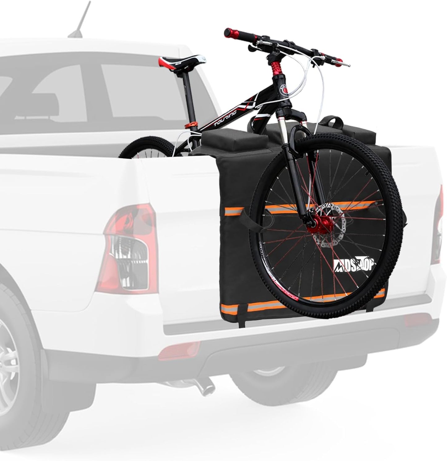 MDSTOP Tailgate Pad - Mountain Bike Protector with Reflective Strips | Scratch Resistant for 2 Bikes (Black, M)