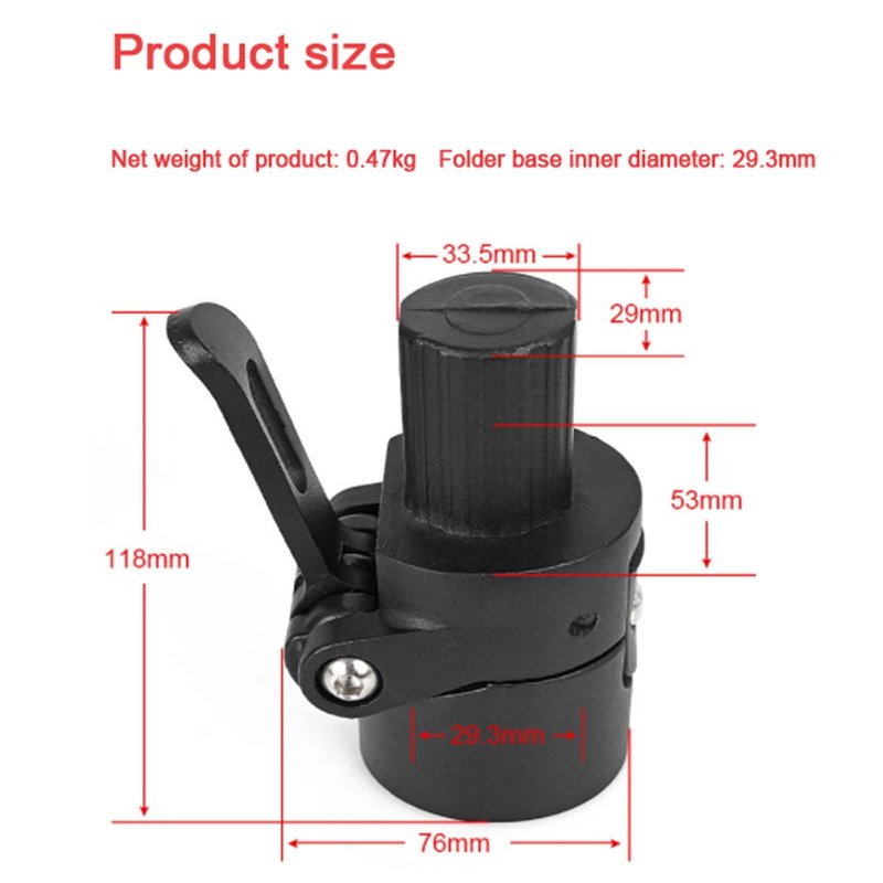 OUKENS Foldable Electric Scooter Pole Base Replacement for Xiaomi M365, Compatible Front Fork Bracket, Black Sturdy Aluminum Alloy Scooter Folding Stem Replacement, Folding Mechanism Upgrade Part