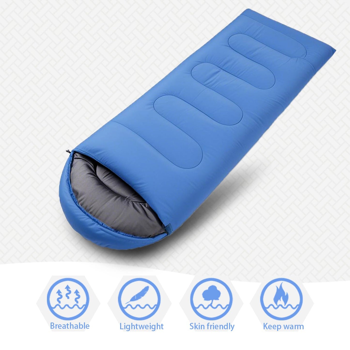 Wind Tour 3 Season Lightweight Waterproof Sleeping Bag Indoor & Outdoor for Hiking Backpacking Camping Traveling