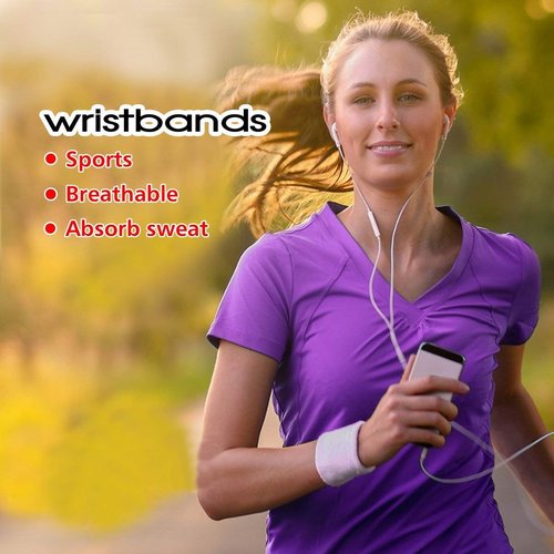 12 Pairs of Sports Wristbands, Men's and Women's Wrist sweatbands, Elastic and Sweat-Absorbing Cotton Wool Fabric, Perfect for Basketball, Soccer, Tennis, Soccer, Running and Fitness.